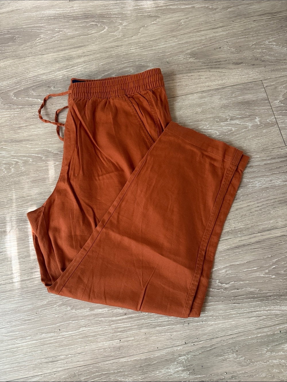 Rust Drawstring Casual Pants